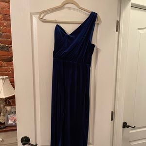 Royal blue velvet dress